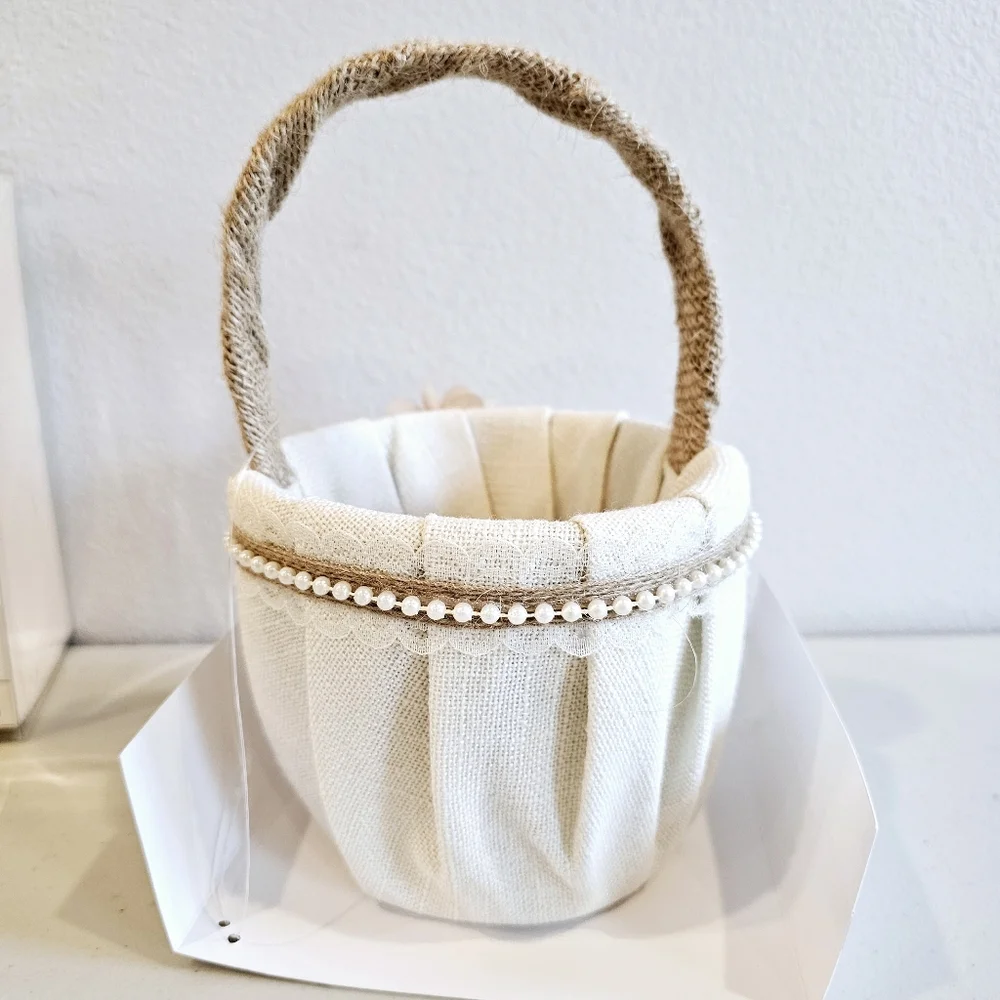 Wedding Flower Girl Basket and Ring Bearer Pillow Rustic